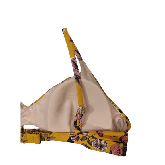 Women Misses No Boundaries Yellow Pink Olympic Gold Bikini Swim Top L 11/13 NWT - Picture 6 of 9